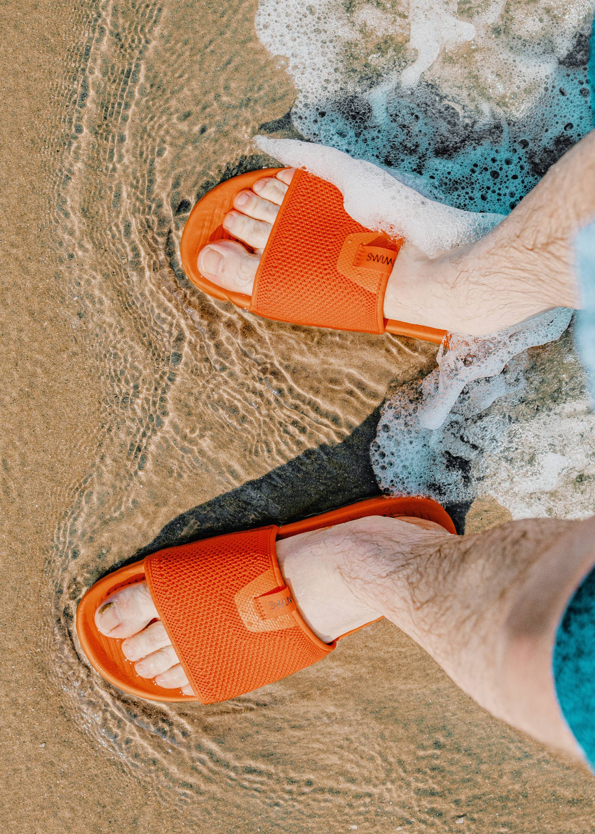 Cabana Slide in Orange - background::white,variant::SWIMS Orange