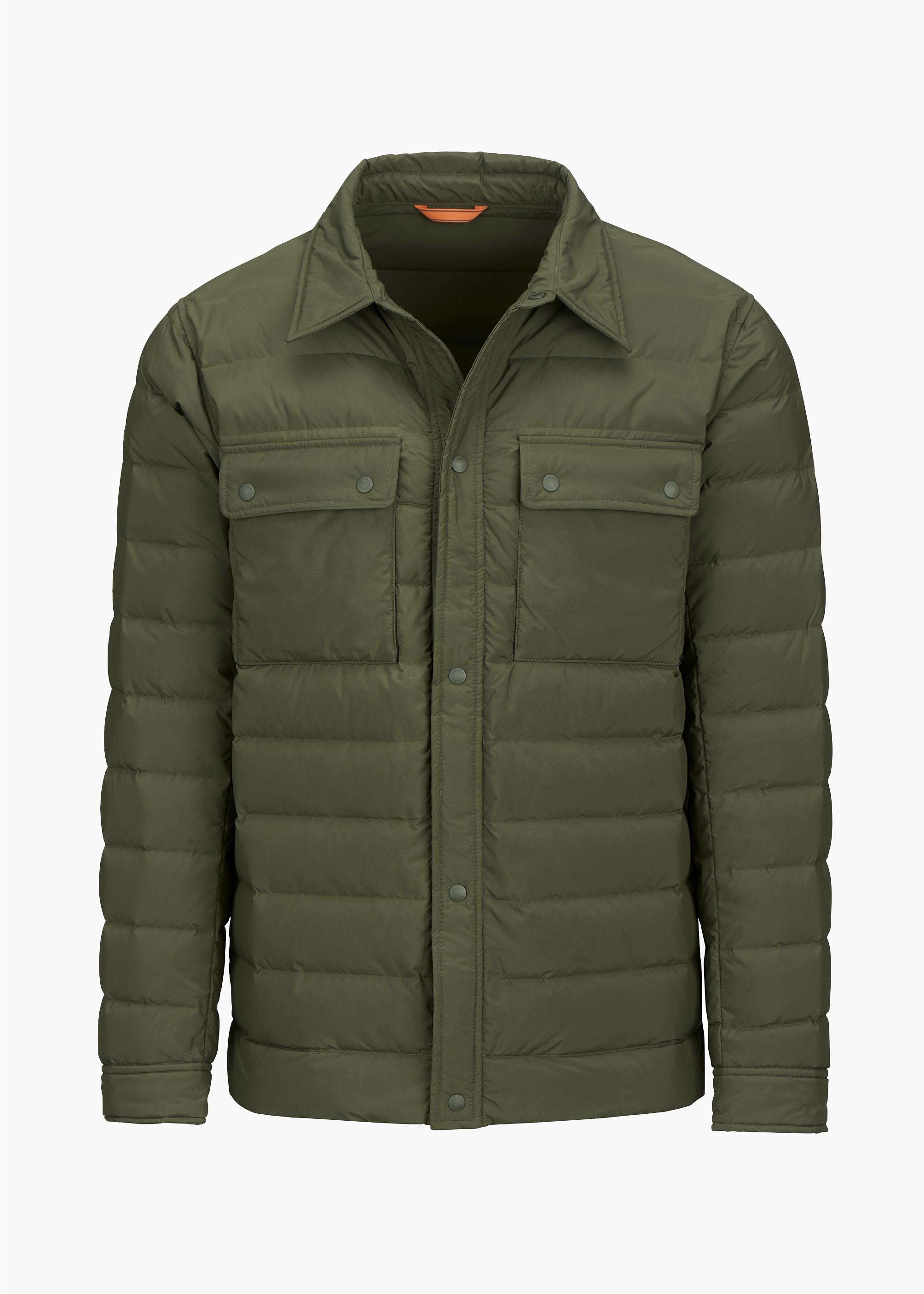 Sapparo Down Shirt - background::white,variant::Dark Olive