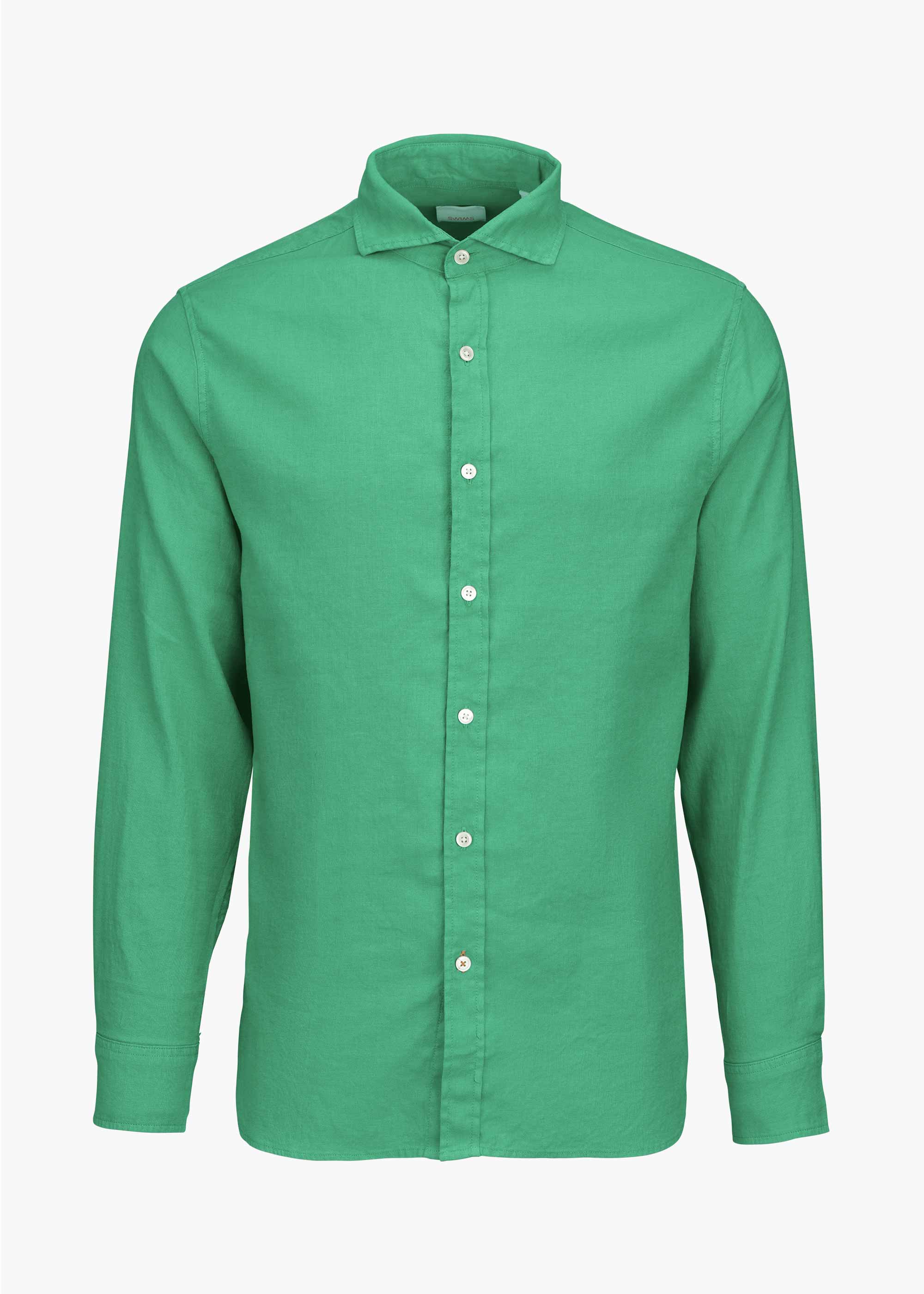Santorini Linen Shirt - background::white,variant::Grass