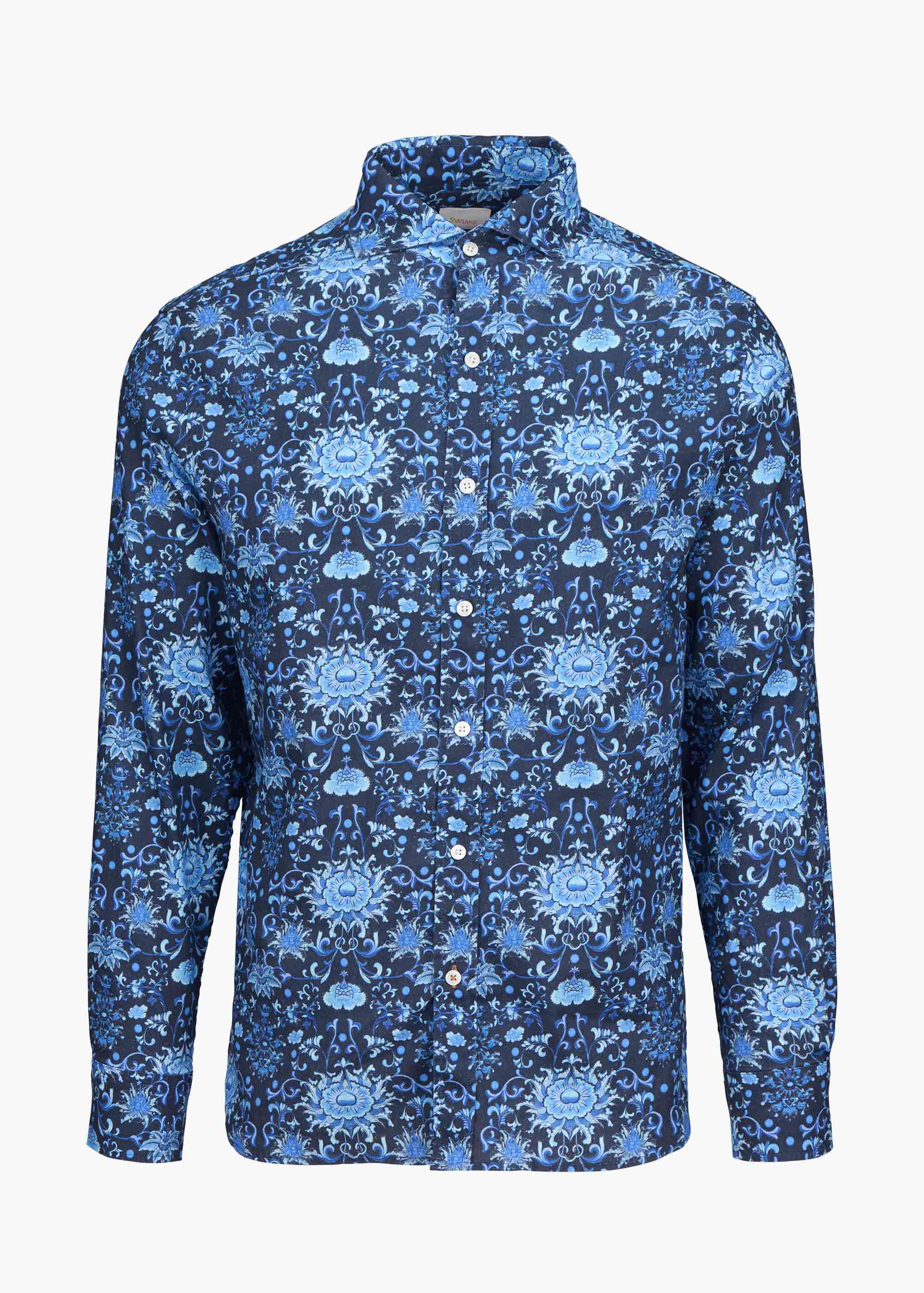 Breeze Linen Shirt - background::white,variant::Navy