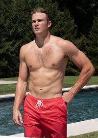 Sol Swim Short (6 ½” Inseam) - background::white,variant::Naxos Campari