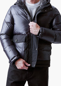 Lykke Hoodie Down Jacket - background::white,variant::Black