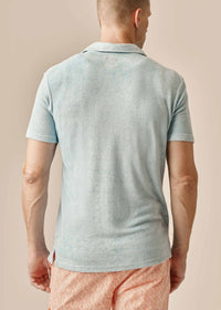 Myrtos Polo - background::white,variant::Spray Blue