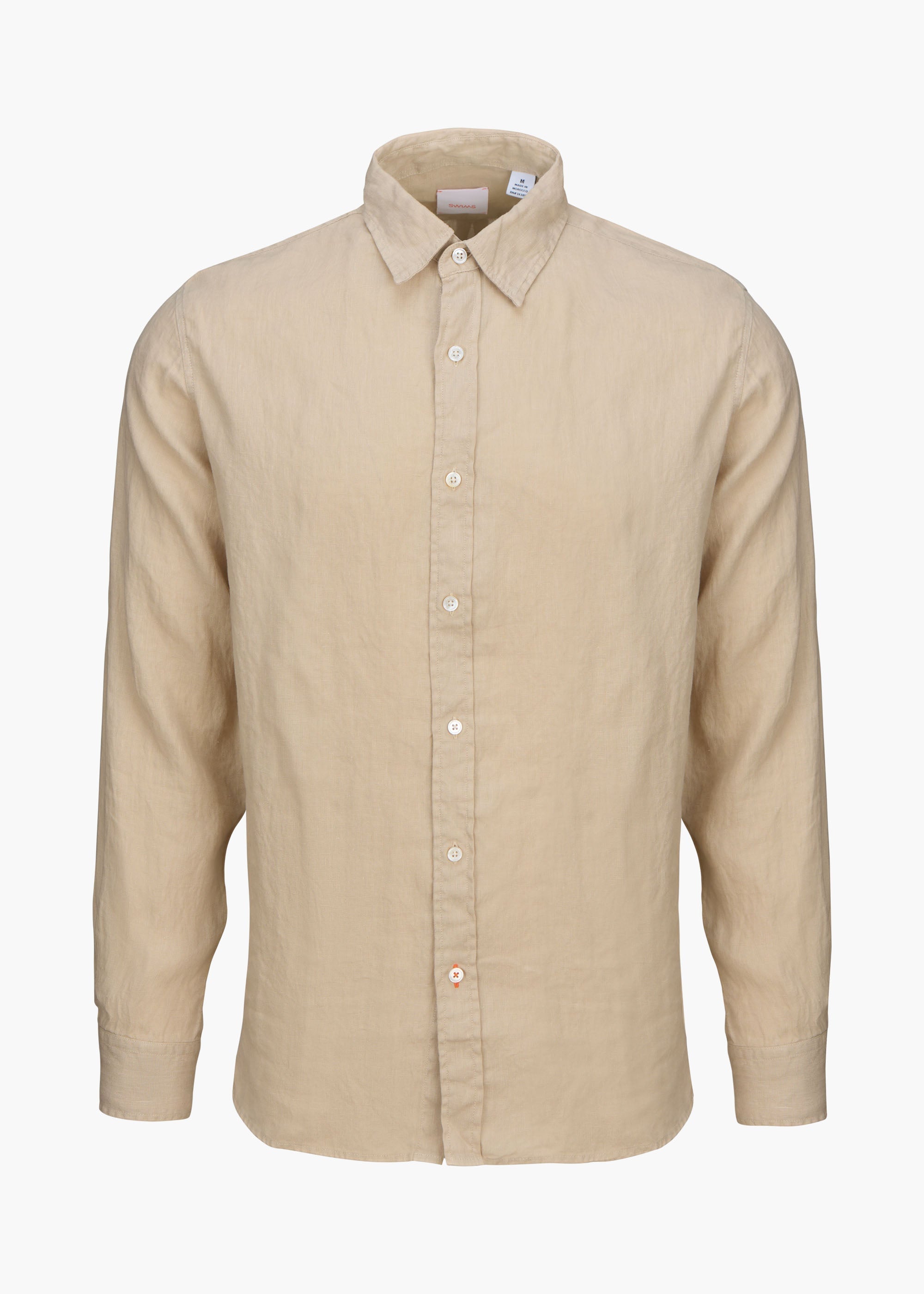 Amalfi Linen Shirt - background::white,variant::Sand Dune