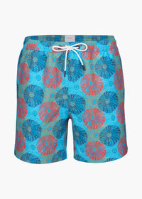 Sol Swim Short (6 ½” Inseam) - background::white,variant::Riccio Cabana Blue