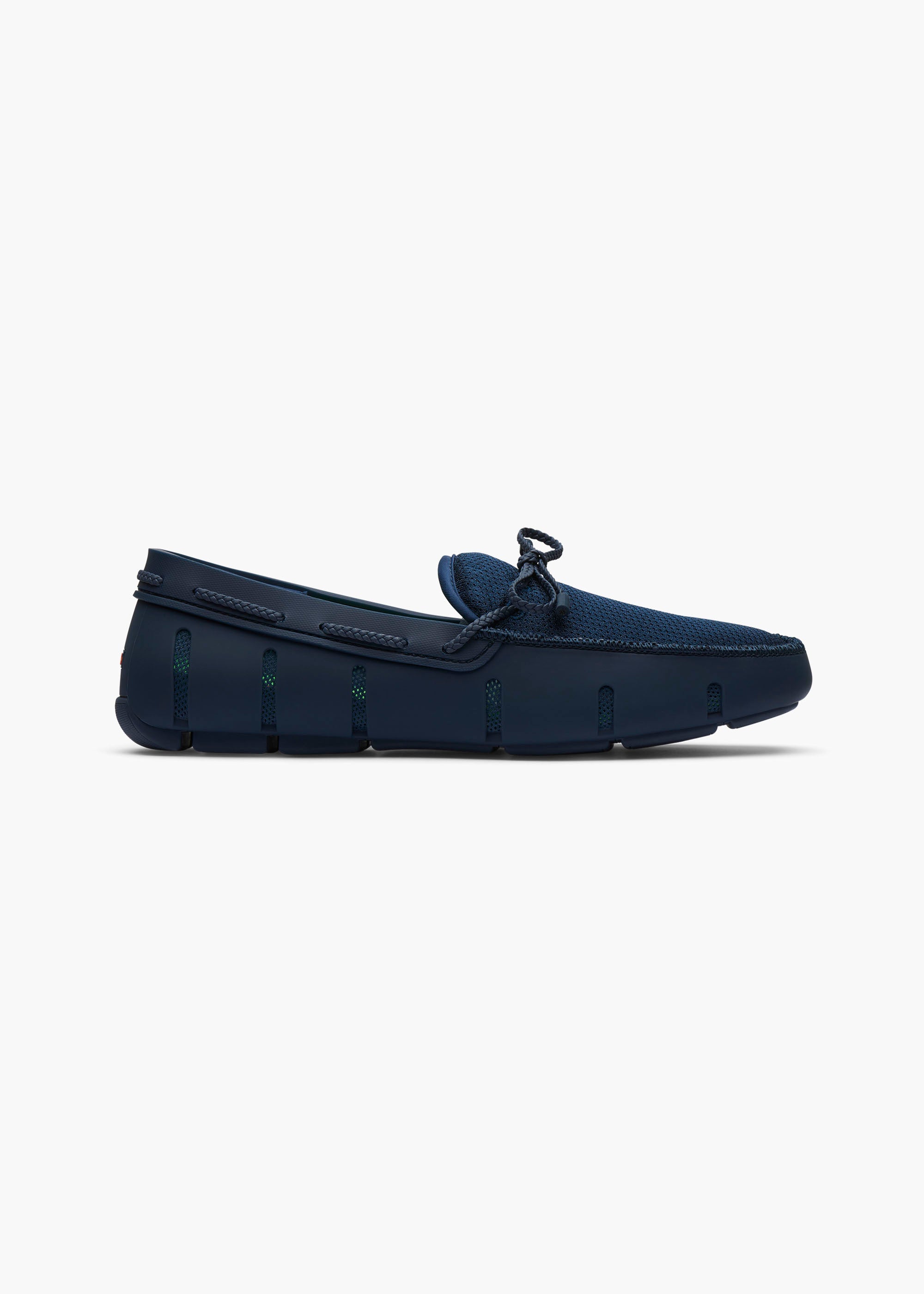 Braided Lace Loafer in Navy - background::white,variant::Navy