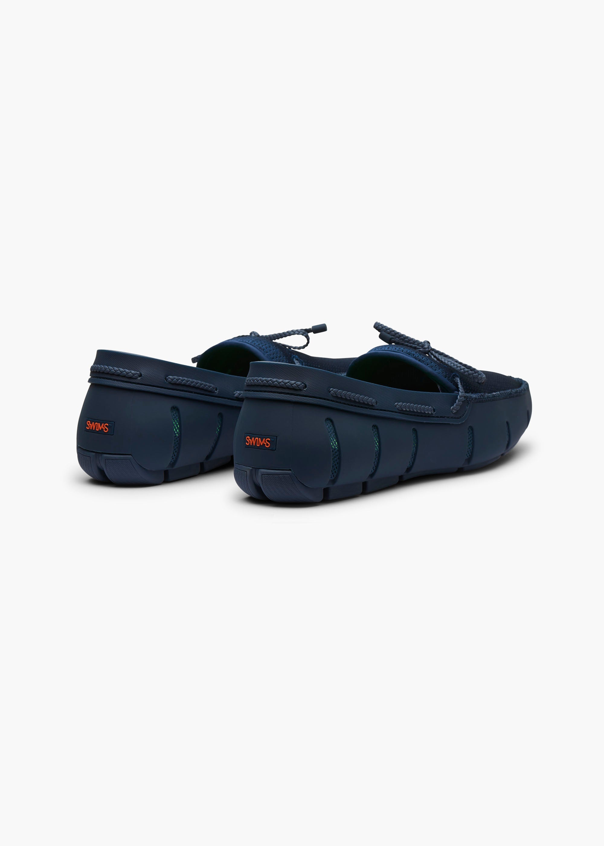 Braided Lace Loafer in Navy - background::white,variant::Navy