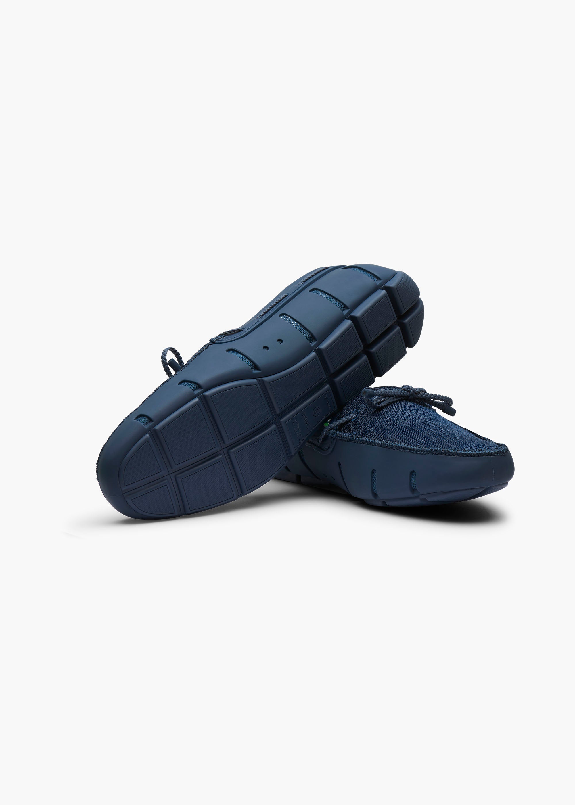 Braided Lace Loafer in Navy - background::white,variant::Navy