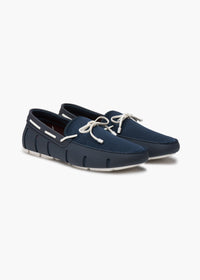 Braided Lace Loafer in Navy White - background::white,variant::Navy/White