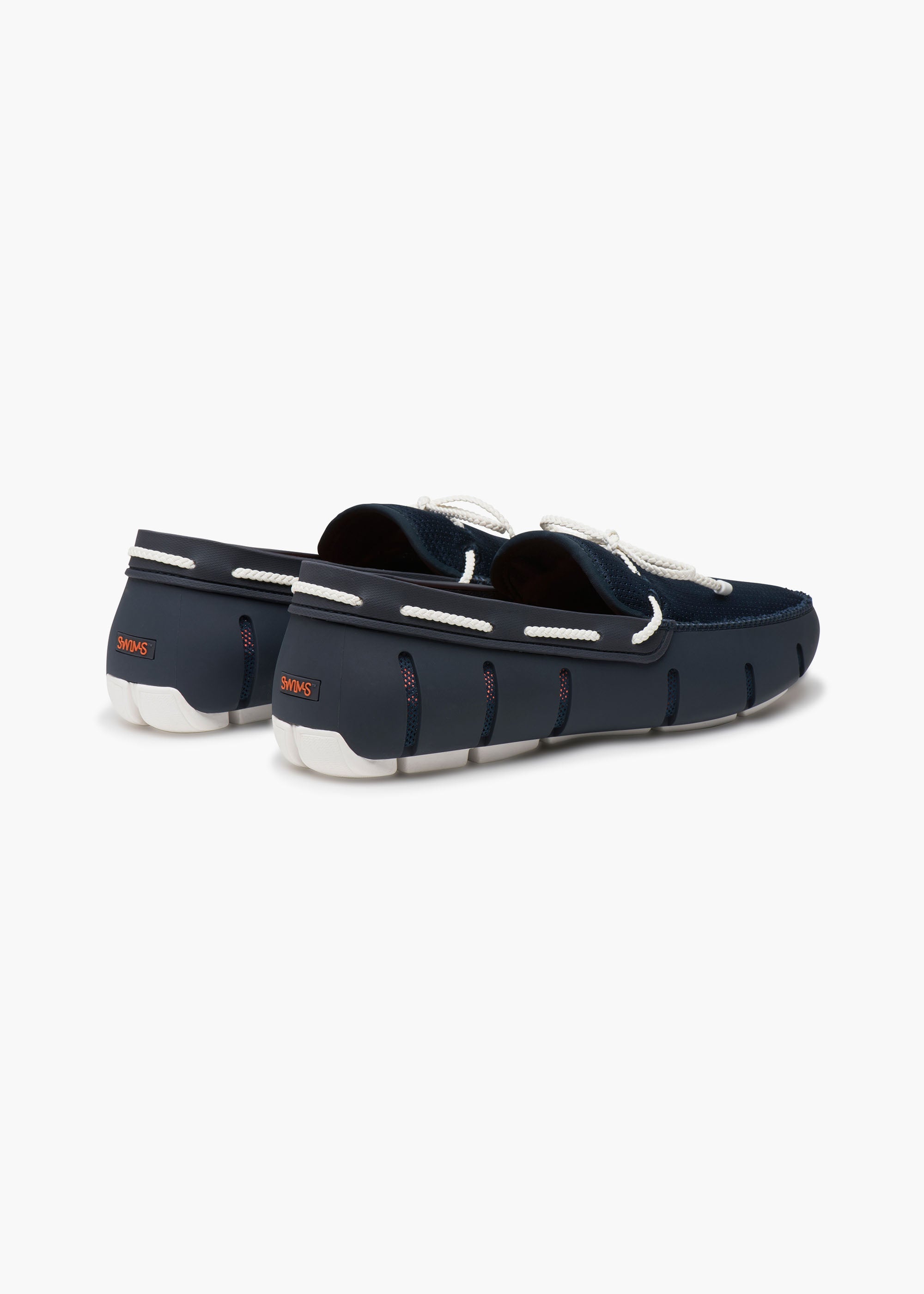 Braided Lace Loafer in Navy White - background::white,variant::Navy/White