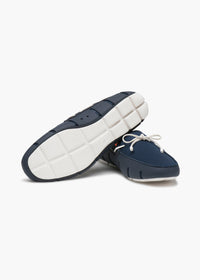Braided Lace Loafer in Navy White - background::white,variant::Navy/White