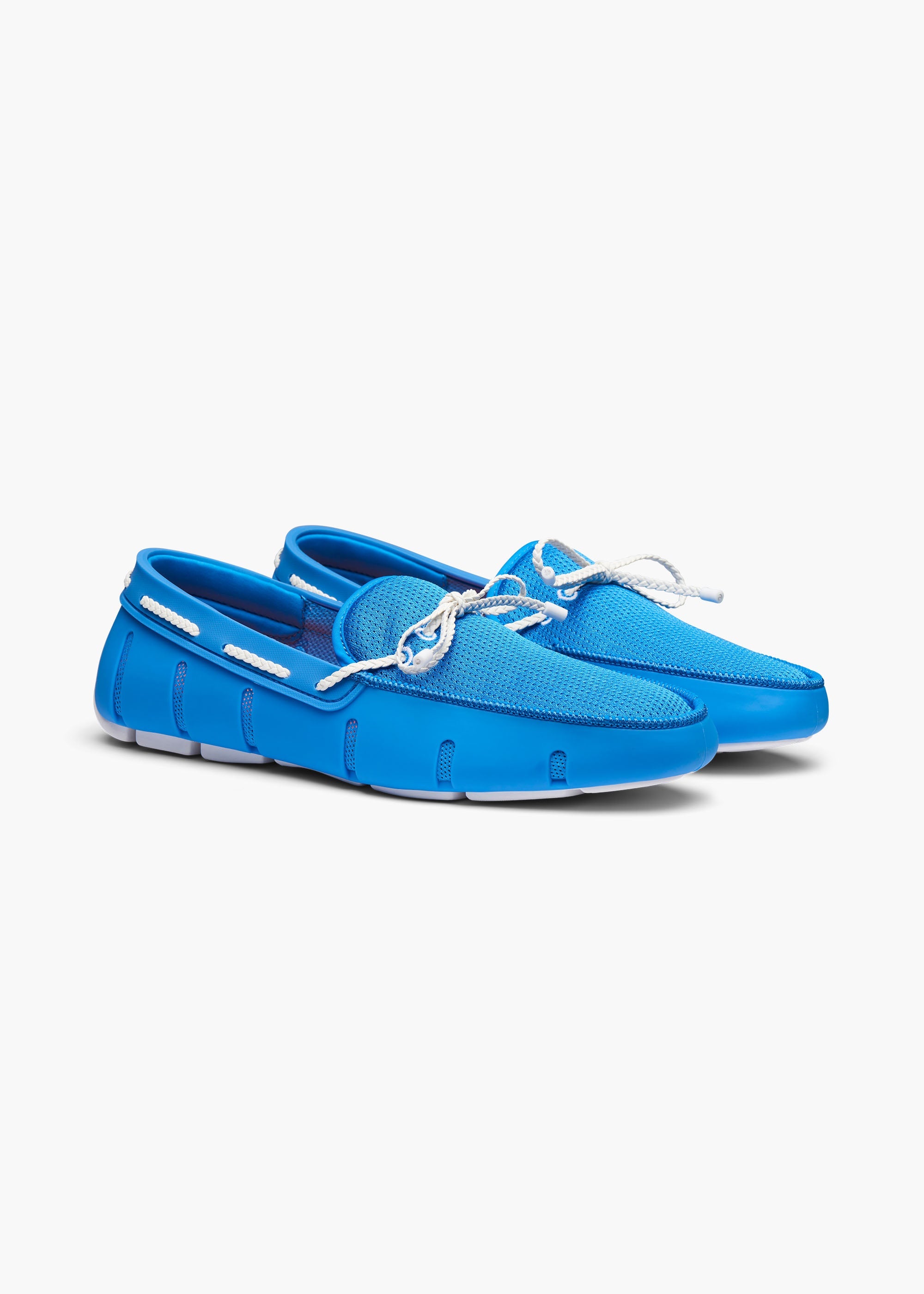 Braided Lace Loafer in Blue Skies - background::white,variant::Blue Skies