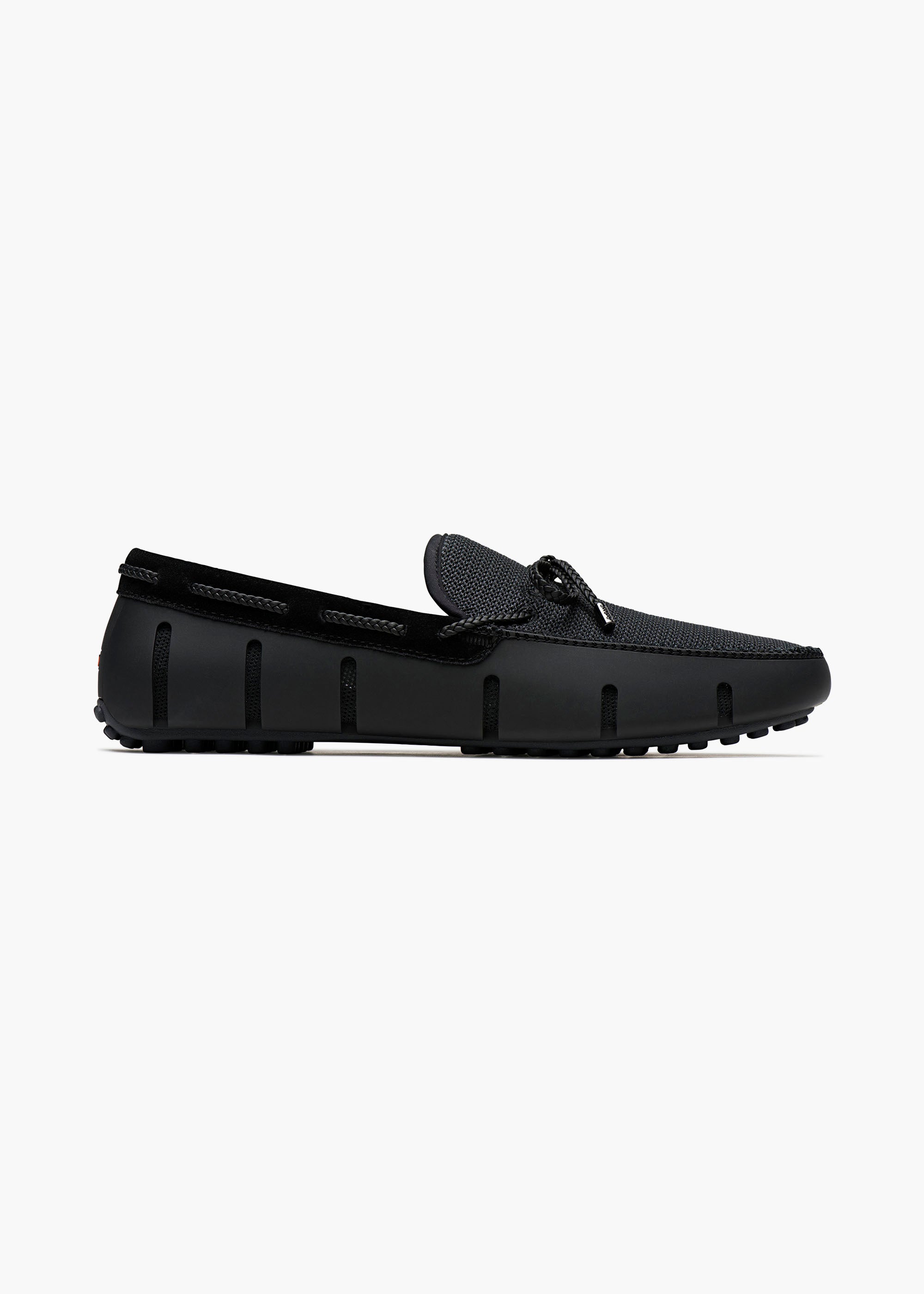 Braided Lace Lux Loafer Driver - background::white,variant::Black/Graphite