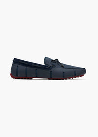 Braided Lace Lux Loafer Driver - background::white,variant::Navy/Deep Red