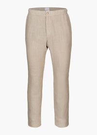 Amalfi Slim Linen Pant - background::white,variant::Sand Dune